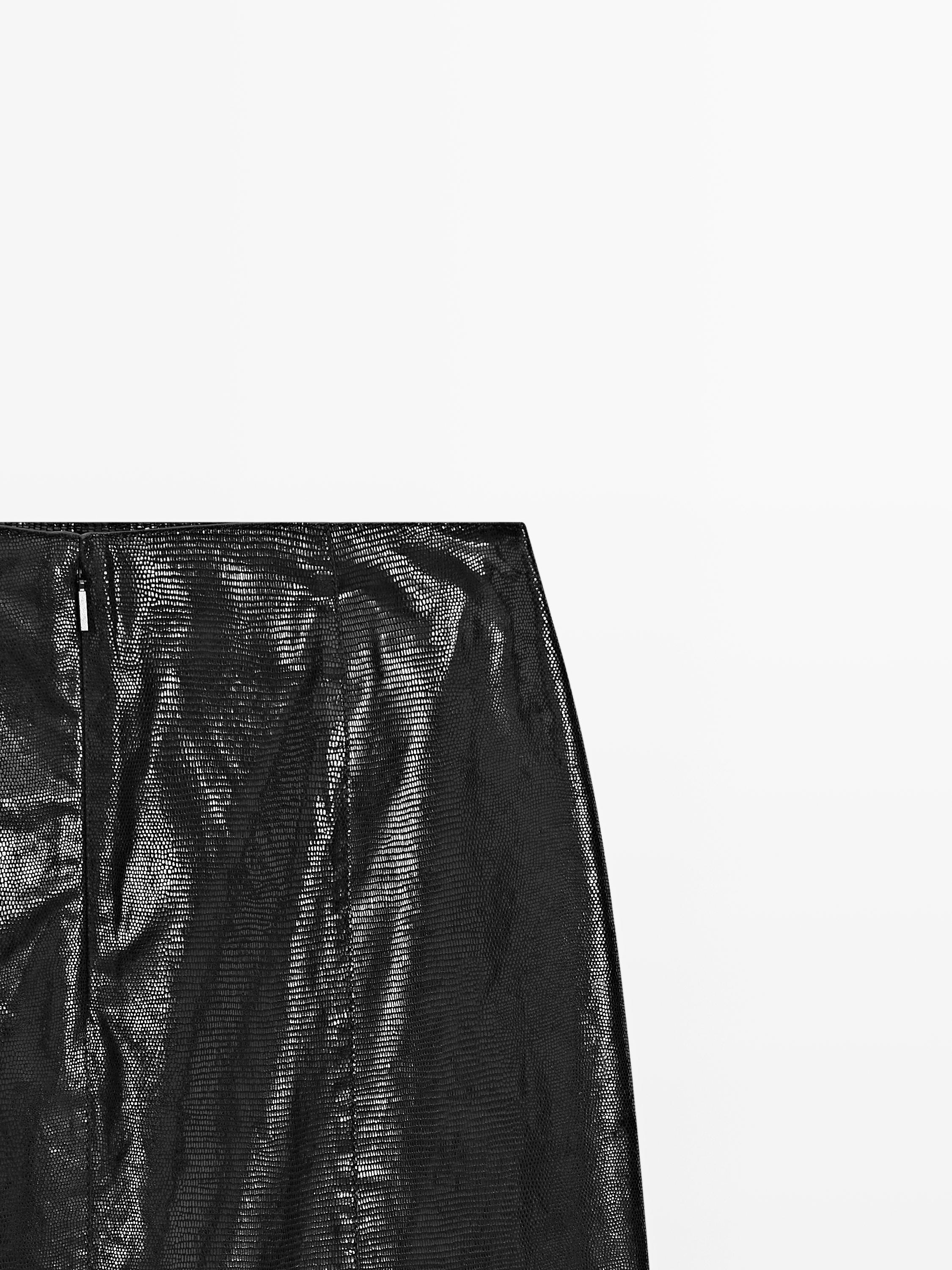 Jupe courte en cuir à imprimé animal